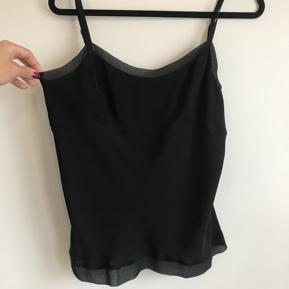 Eileen Fisher 100% Black silk cami.